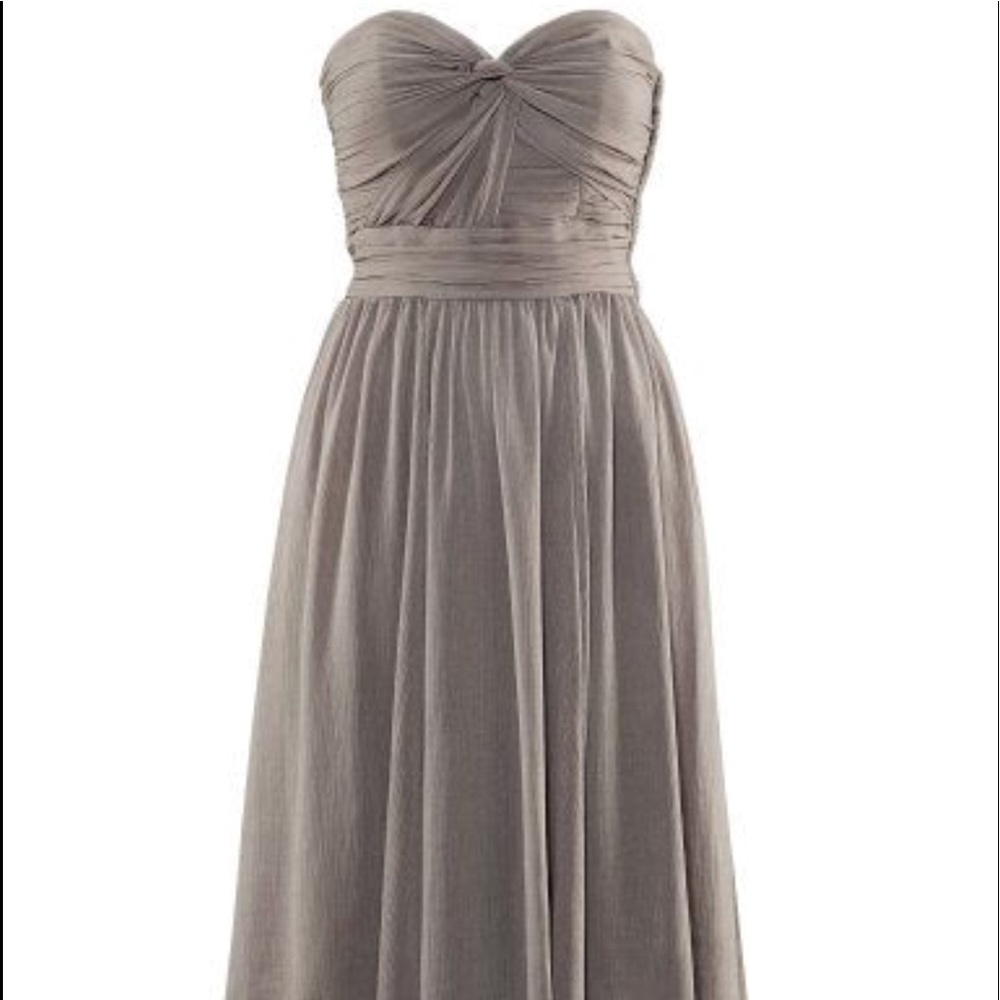 H&M GRAY CHIFFON  STRAPLESS DRESS